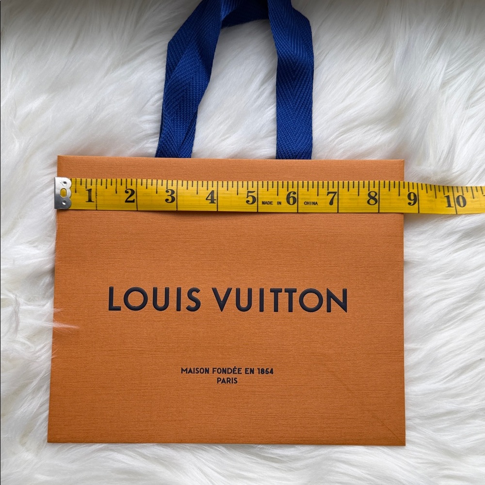 Louis Vuitton Orange Shopping Bag with Blue Handles - Picture 6 of 11